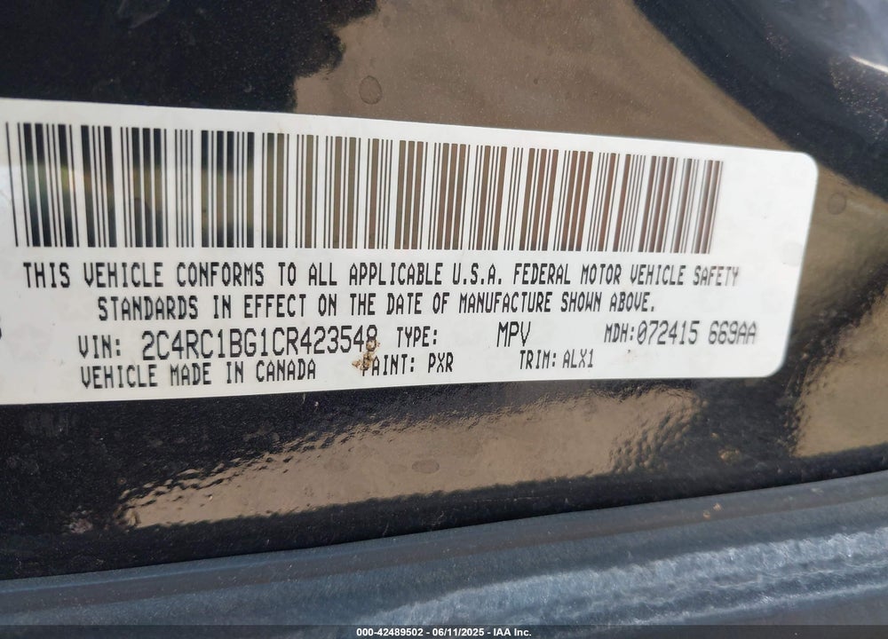 2012 CHRYSLER TOWN & COUNTRY TOURING VIN: 2C4RC1BG1CR423548