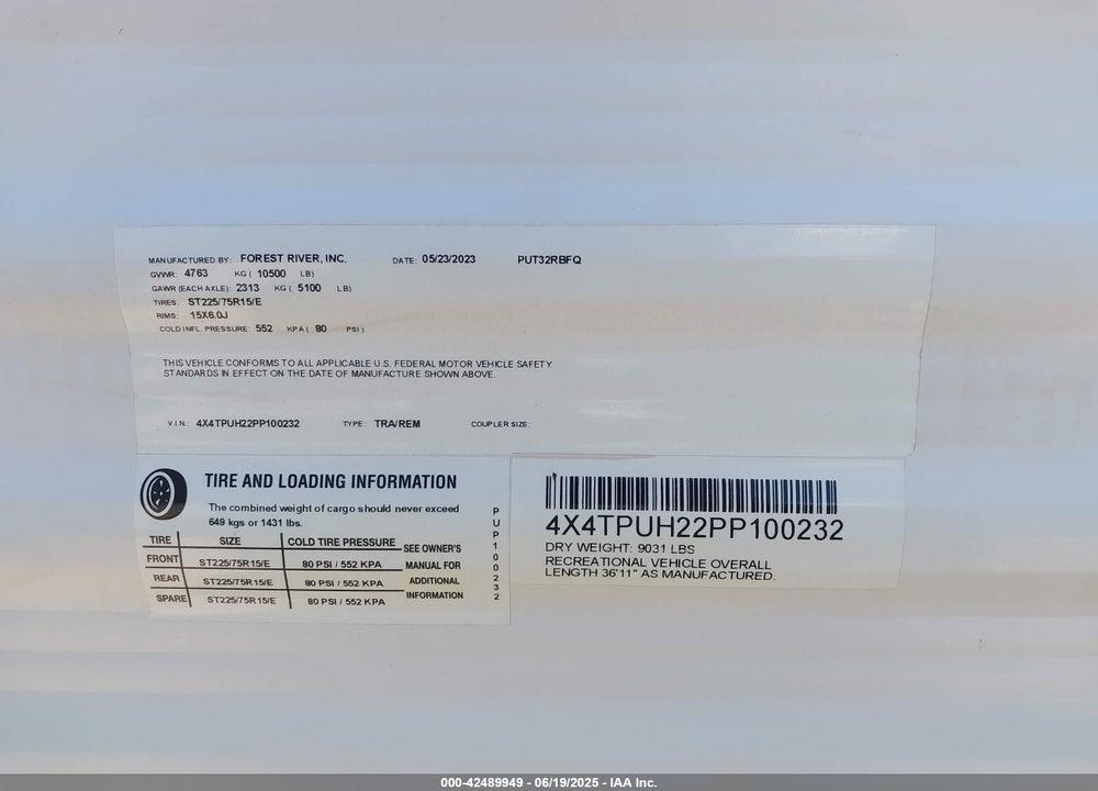 2023 PALOMINO PUMA 32RBFQ VIN: 4X4TPUH22PP100232