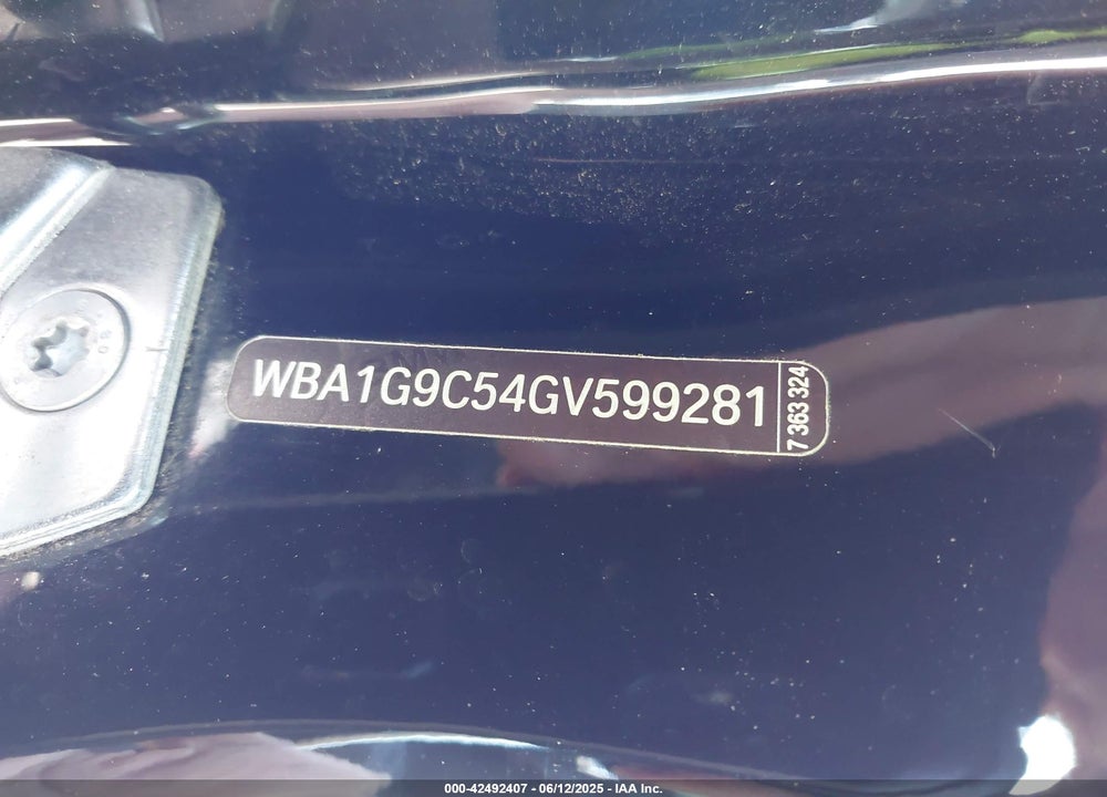 2016 BMW 2 SERIES VIN: WBA1G9C54GV599281