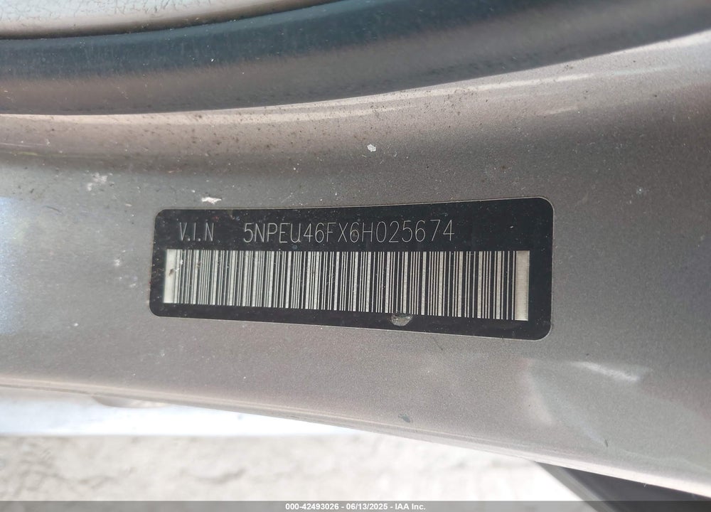2006 HYUNDAI SONATA VIN: 5NPEU46FX6H025674
