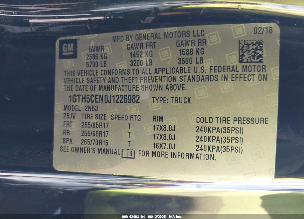2018 GMC CANYON SLE VIN: 1GTH5CEN0J1226982