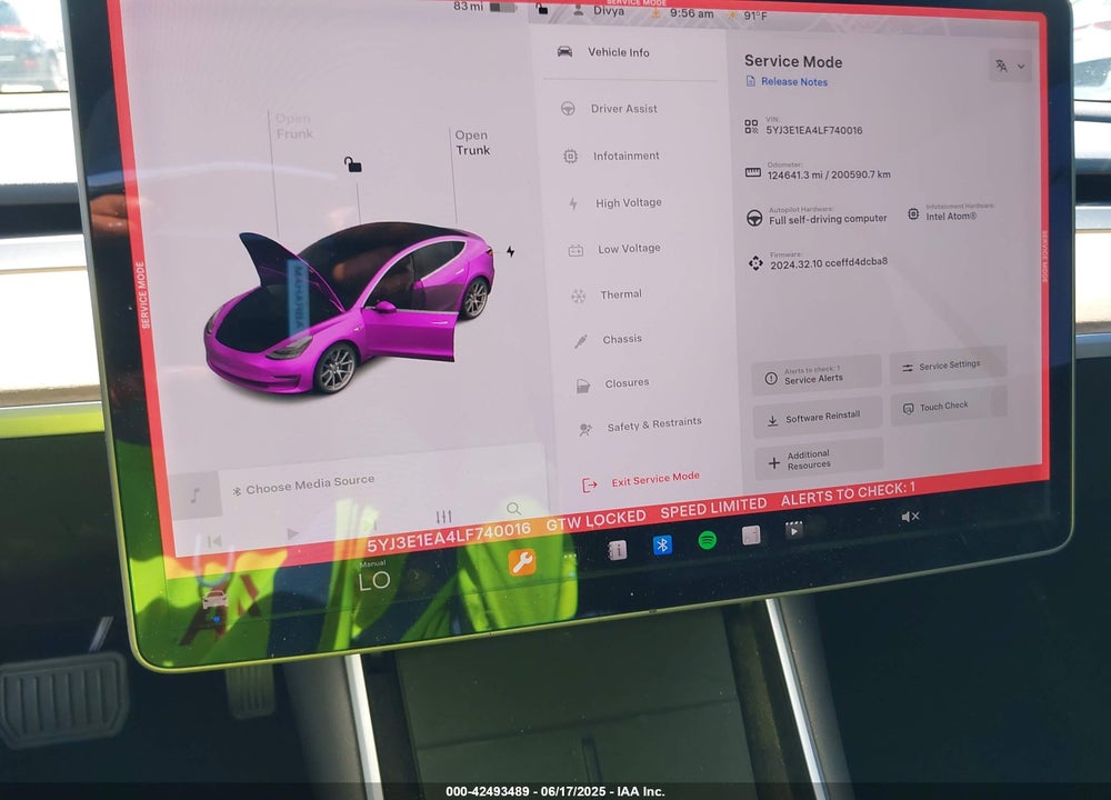 2020 TESLA MODEL 3 VIN: 5YJ3E1EA4LF740016