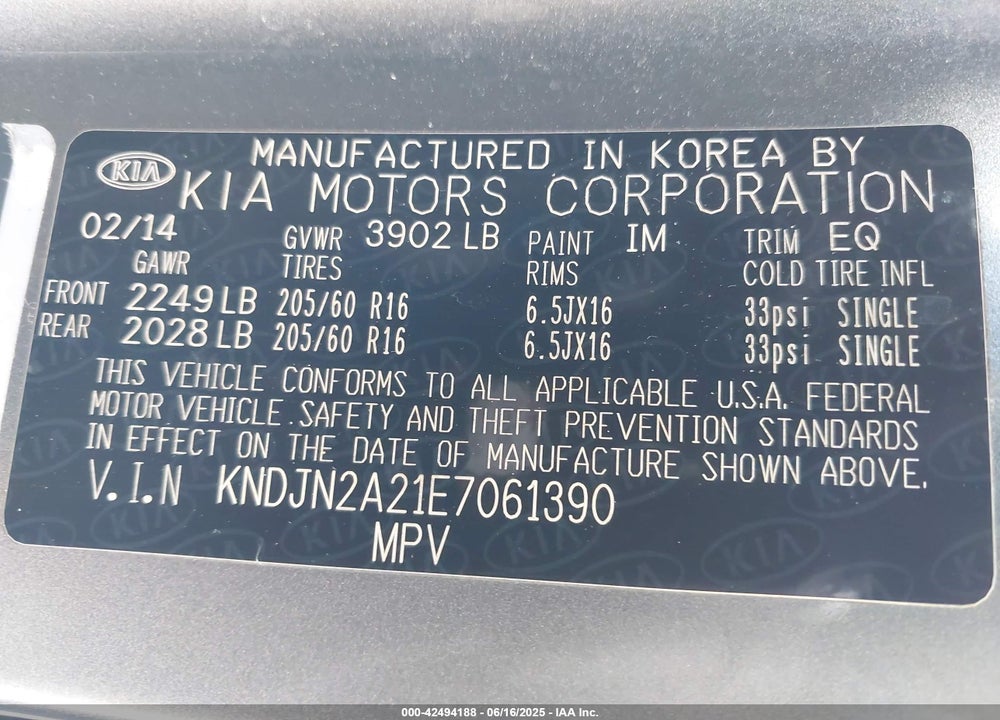 2014 KIA SOUL VIN: KNDJN2A21E7061390