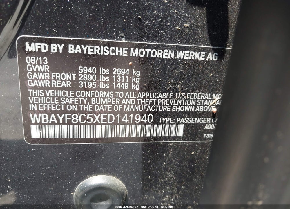 2014 BMW ALPINA B7 VIN: WBAYF8C5XED141940