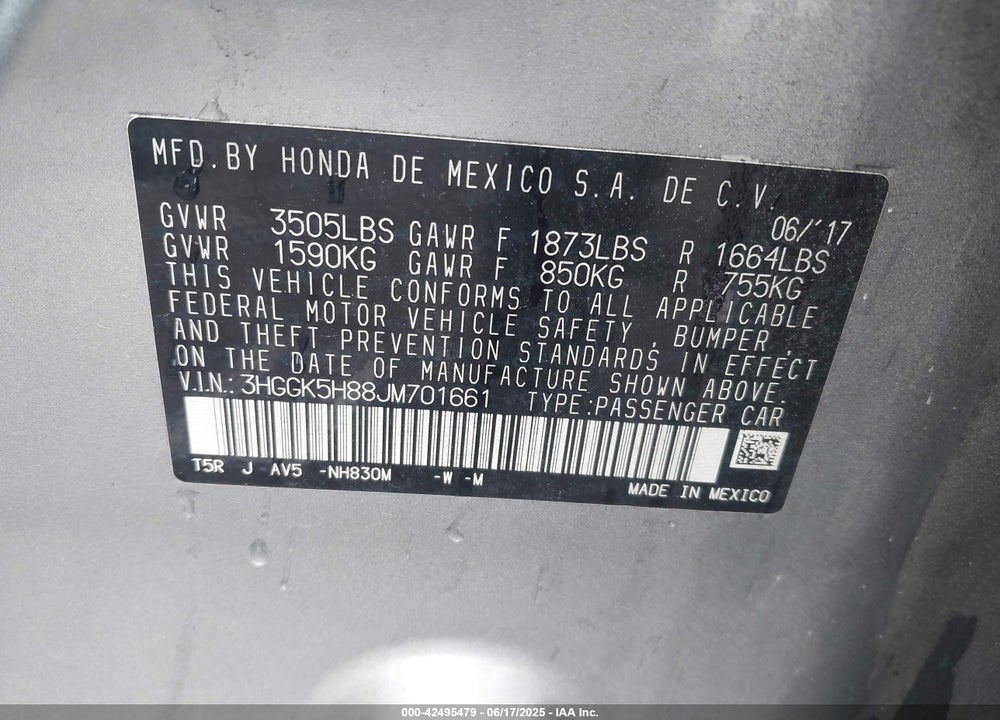 2018 HONDA FIT VIN: 3HGGK5H88JM701661