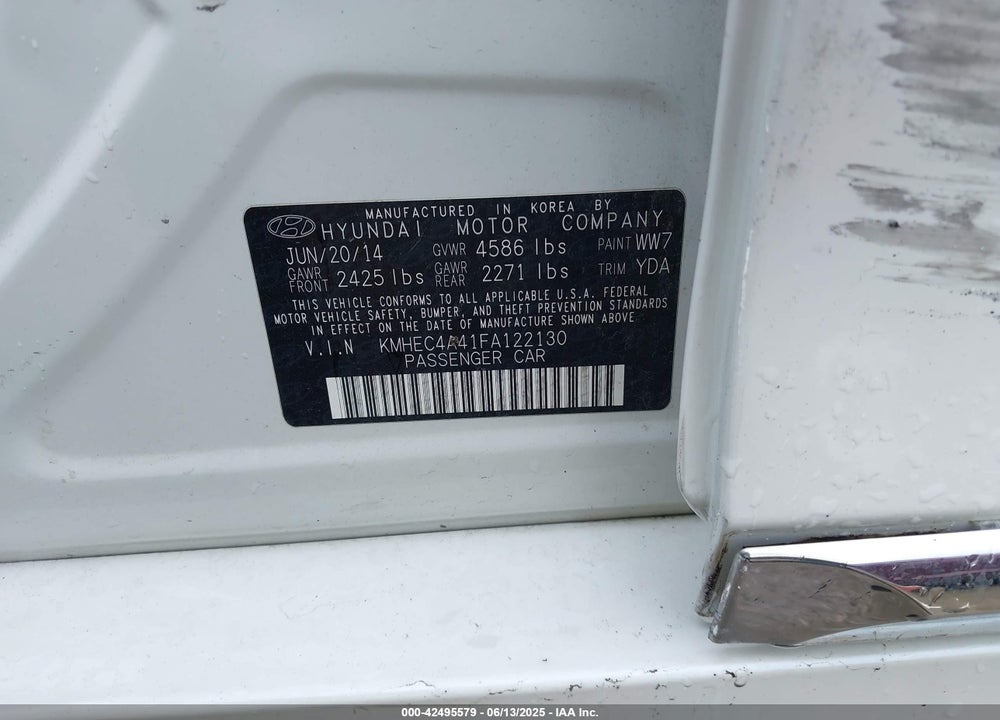 2015 HYUNDAI SONATA HYBRID VIN: KMHEC4A41FA122130