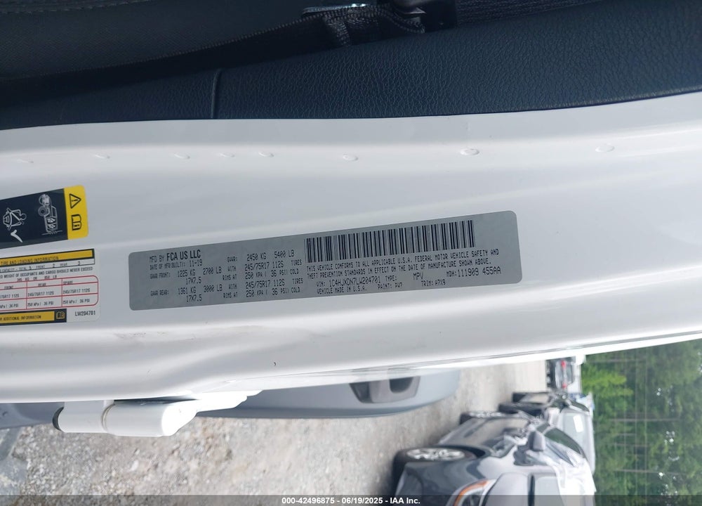 2020 JEEP WRANGLER UNLIMITED VIN: 1C4HJXDN7LW204701