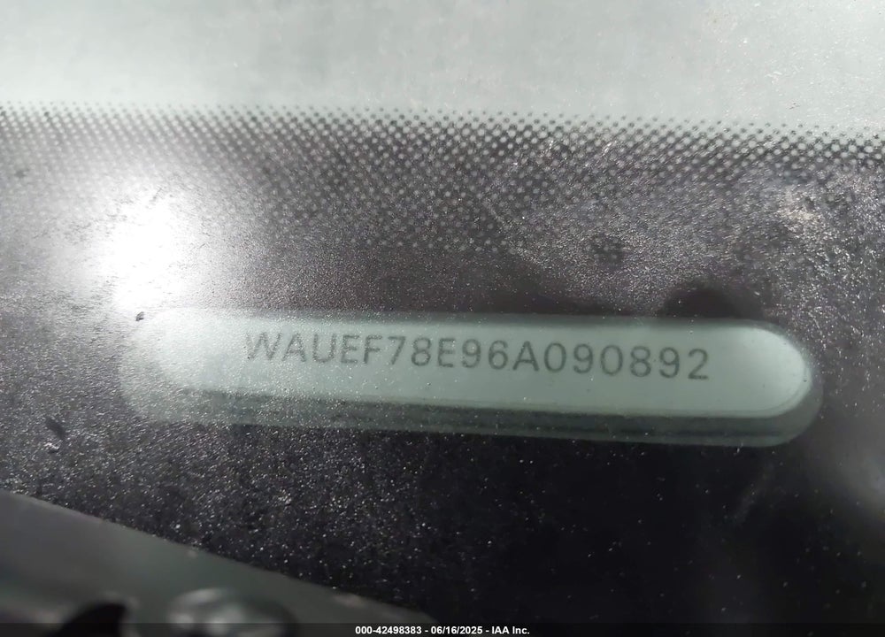 2006 AUDI A4 VIN: WAUEF78E96A090892