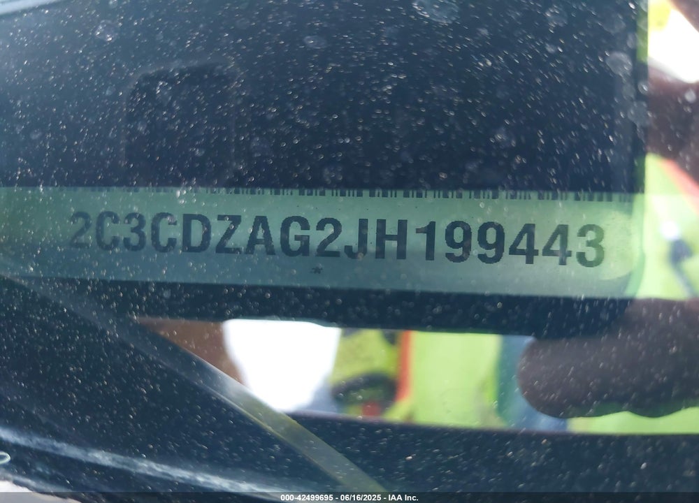 2018 DODGE CHALLENGER VIN: 2C3CDZAG2JH199443