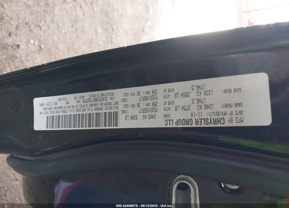 2015 DODGE JOURNEY VIN: 3C4PDCAB8FT587578