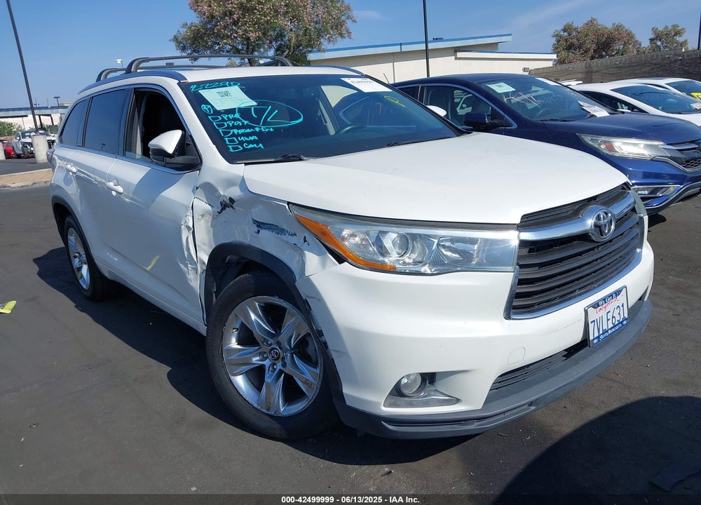 2016 TOYOTA HIGHLANDER LIMITED V6 VIN: 5TDYKRFH2GS181494