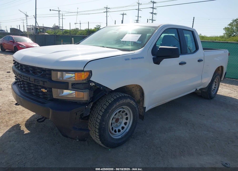 2021 CHEVROLET SILVERADO 1500 4WD DOUBLE CAB STANDARD BED WT VIN: 1GCRYAEF7MZ212124