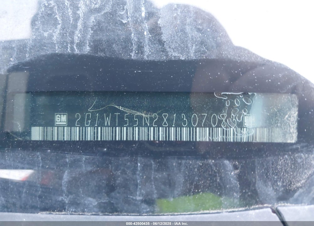 2008 CHEVROLET IMPALA VIN: 2G1WT55N281307083