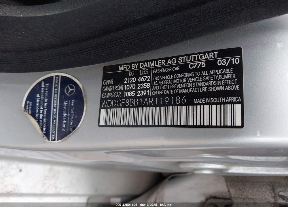 2010 MERCEDES-BENZ C 300 LUXURY 4MATIC/SPORT 4MATIC VIN: WDDGF8BB1AR119186