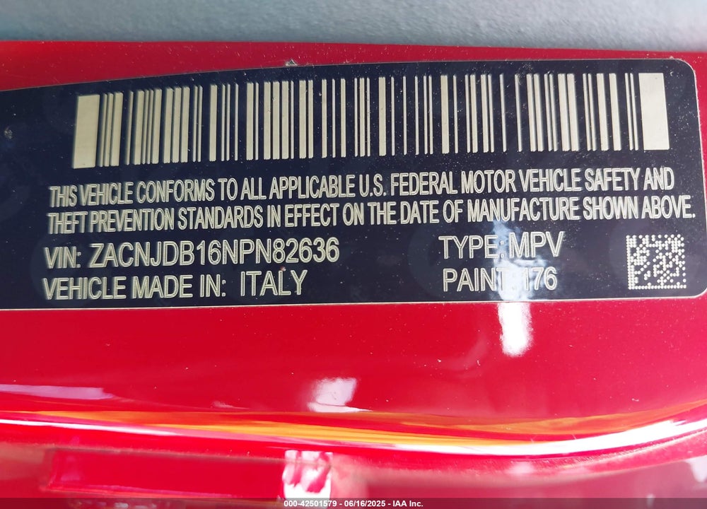 2022 JEEP RENEGADE VIN: ZACNJDB16NPN82636