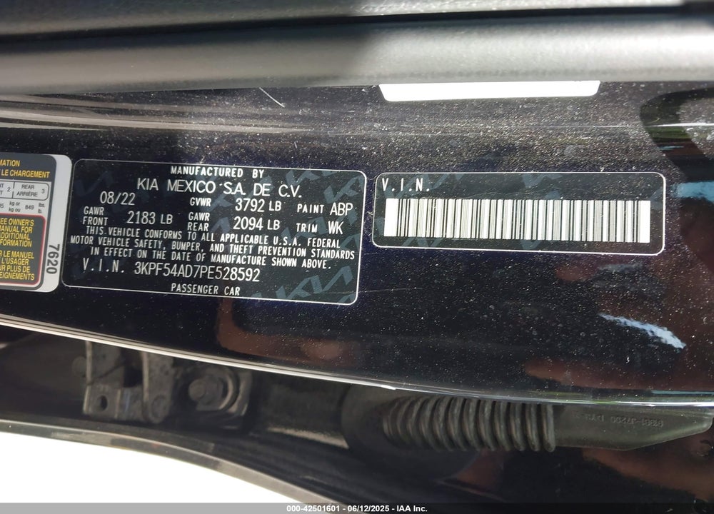 2023 KIA FORTE VIN: 3KPF54AD7PE528592