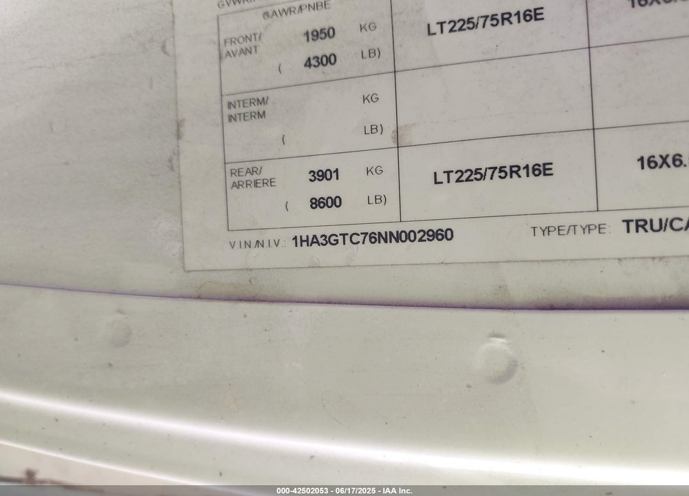 2022 CHEVROLET EXPRESS 3500 VIN: 1HA3GTC76NN002960