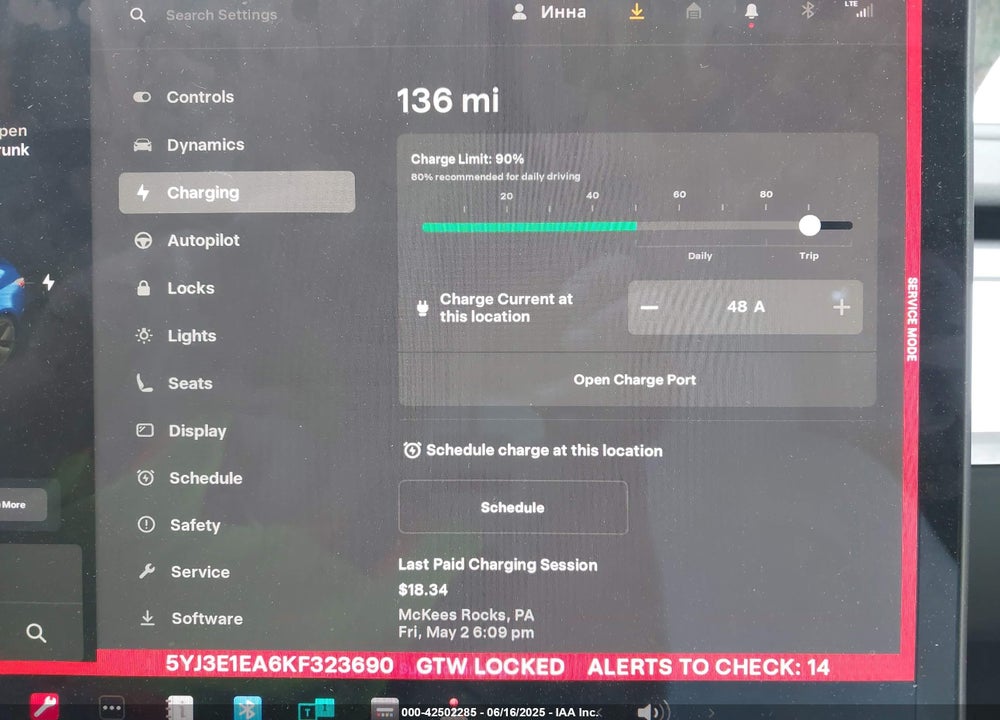 2019 TESLA MODEL 3 VIN: 5YJ3E1EA6KF323690