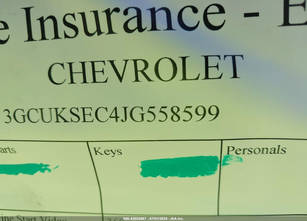 2018 CHEVROLET SILVERADO 1500 VIN: 3GCUKSEC4JG558599