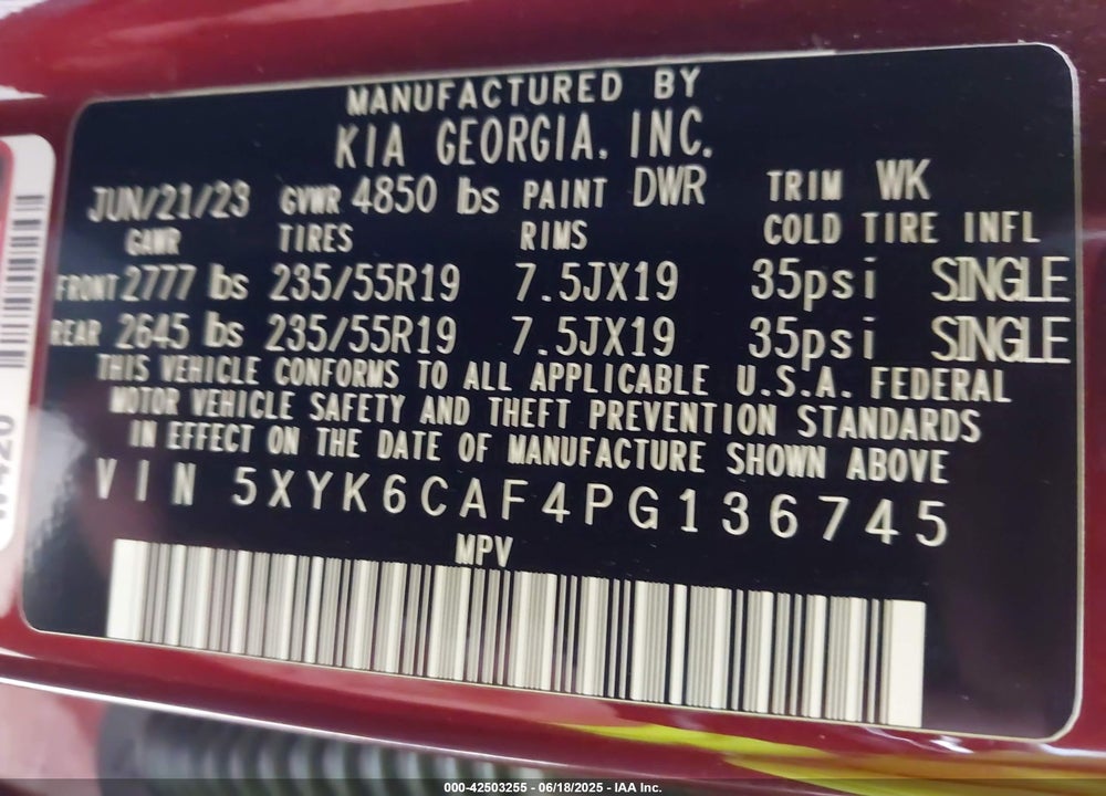 2023 KIA SPORTAGE X LINE VIN: 5XYK6CAF4PG136745