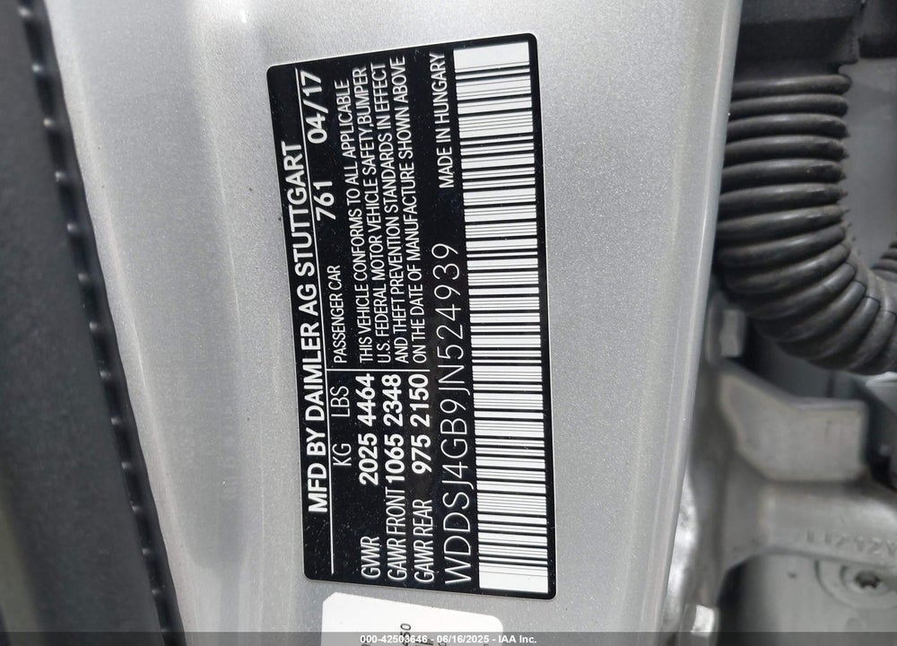 2018 MERCEDES-BENZ CLA VIN: WDDSJ4GB9JN524939