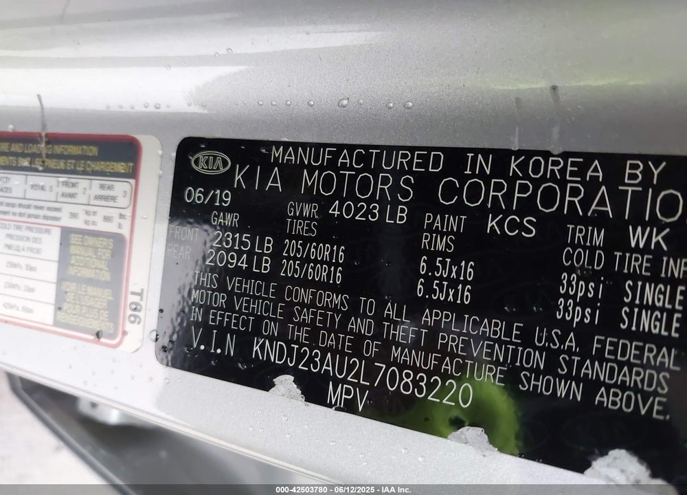 2020 KIA SOUL VIN: KNDJ23AU2L7083220