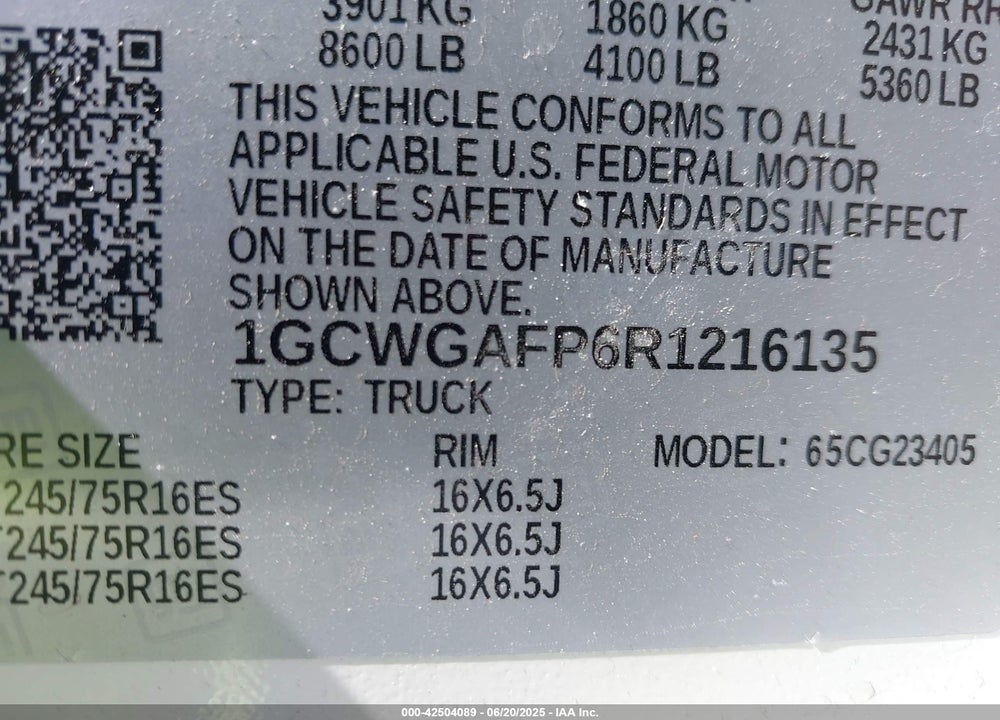 2024 CHEVROLET EXPRESS CARGO RWD 2500 REGULAR WHEELBASE WT VIN: 1GCWGAFP6R1216135