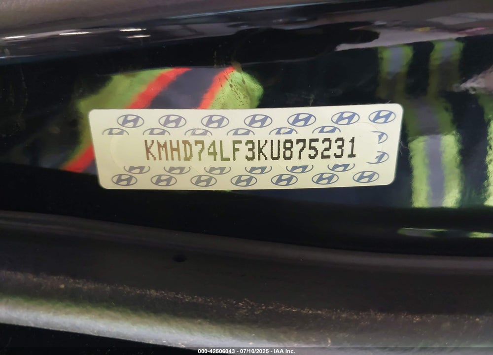 2019 HYUNDAI ELANTRA VIN: KMHD74LF3KU875231