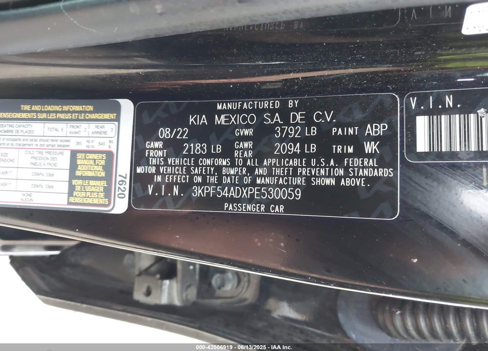 2023 KIA FORTE VIN: 3KPF54ADXPE530059