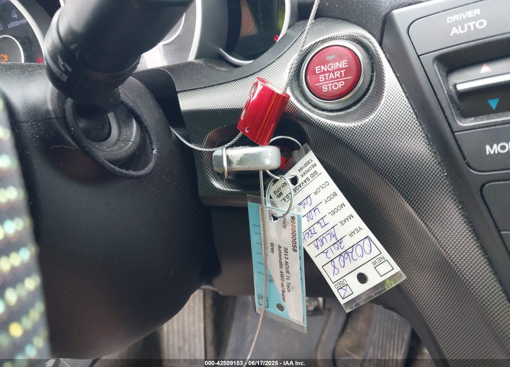 2012 ACURA TL 3.7 VIN: 19UUA9F57CA002608