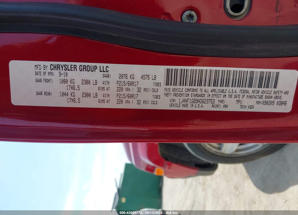 2010 JEEP PATRIOT SPORT VIN: 1J4NF1GB9AD623753