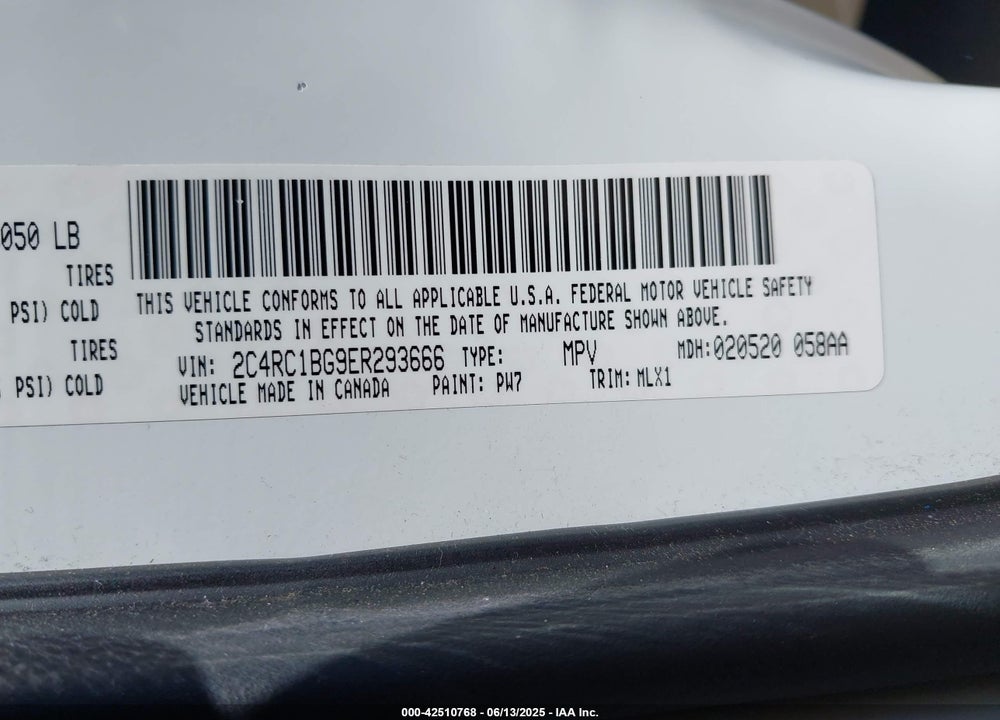 2014 CHRYSLER TOWN & COUNTRY TOURING VIN: 2C4RC1BG9ER293666