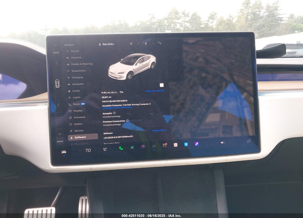 2021 TESLA MODEL S VIN: 5YJSA1E57MF428512