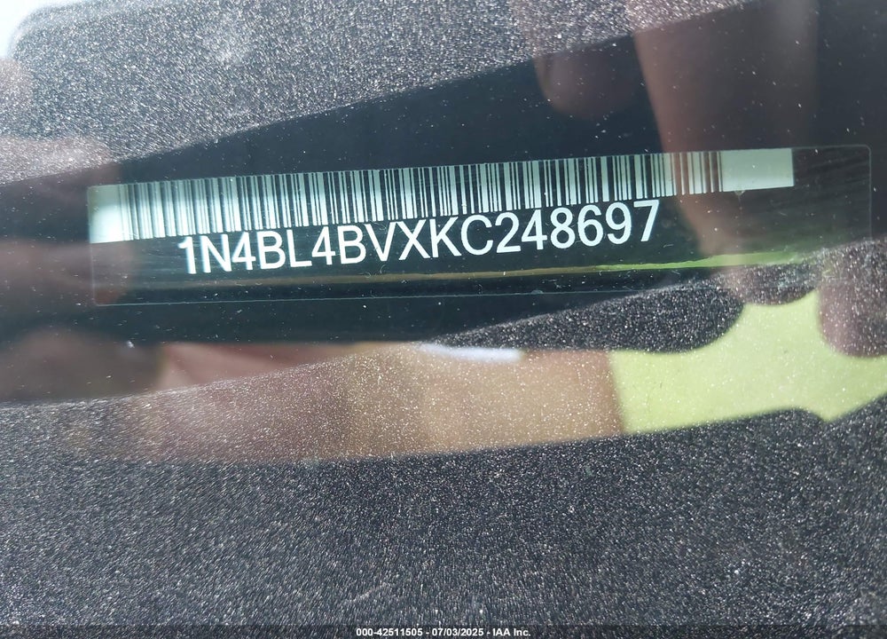 2019 NISSAN ALTIMA 2.5 S VIN: 1N4BL4BVXKC248697
