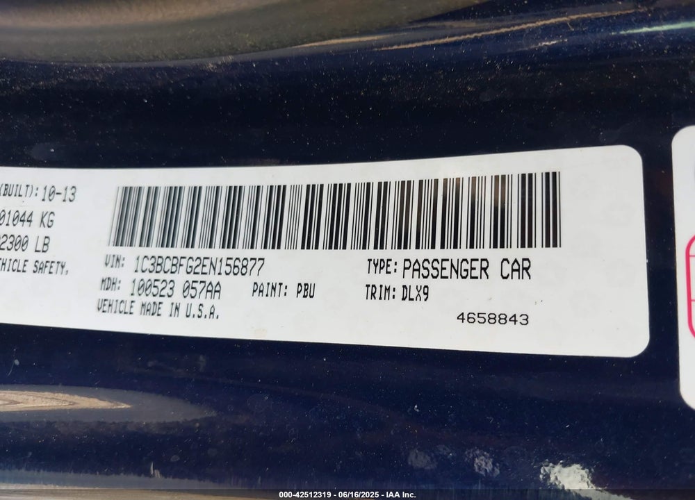 2014 CHRYSLER 200 VIN: 1C3BCBFG2EN156877