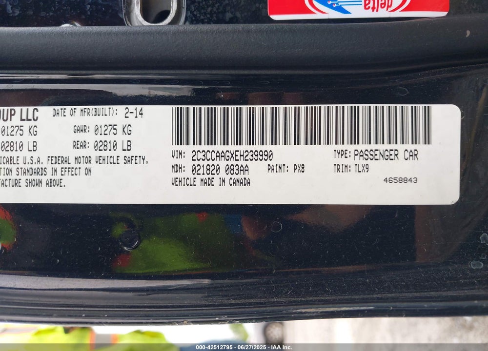 2014 CHRYSLER 300 VIN: 2C3CCAAGXEH239990