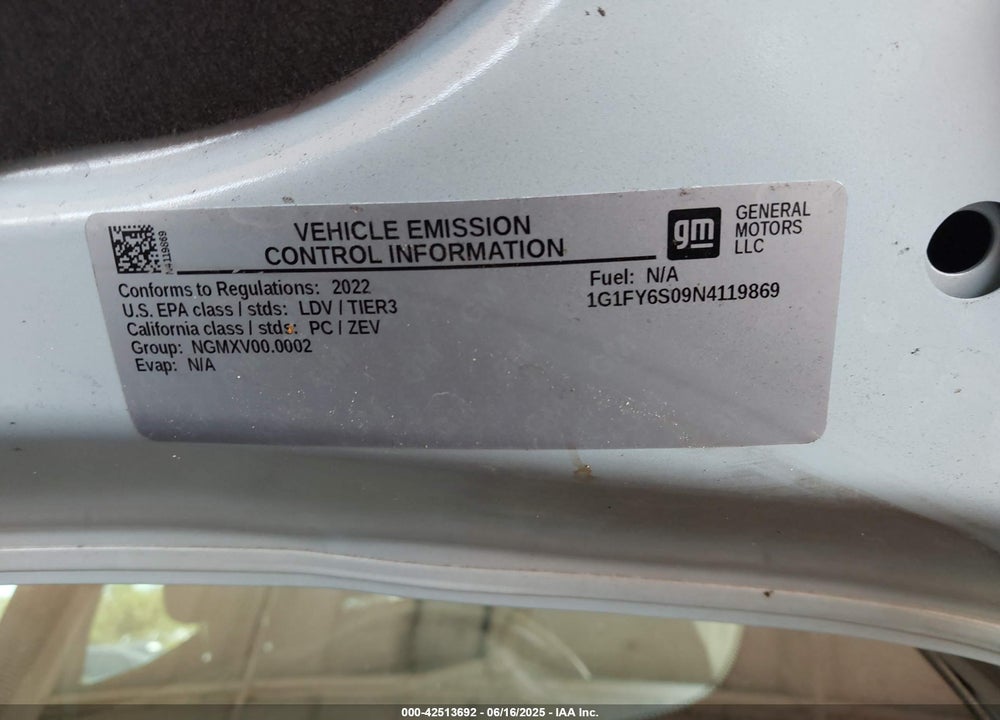 2022 CHEVROLET BOLT EUV VIN: 1G1FY6S09N4119869