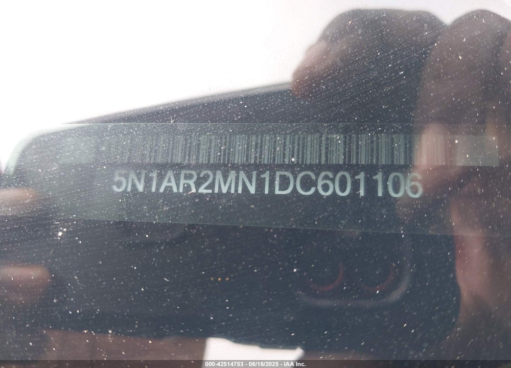 2013 NISSAN PATHFINDER PLATINUM VIN: 5N1AR2MN1DC601106