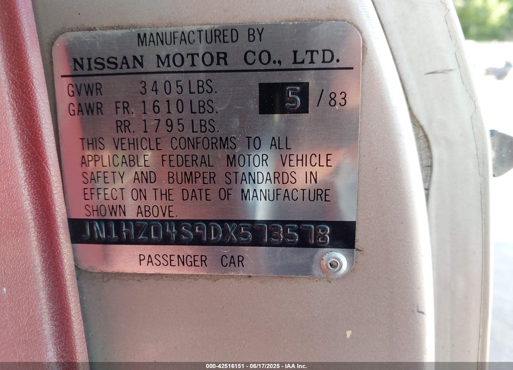 1983 DATSUN 280ZX VIN: JN1HZ04S9DX573578