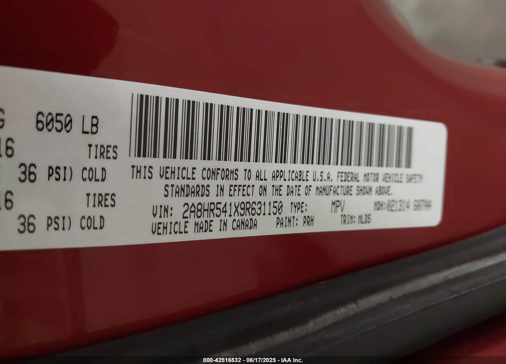 2009 CHRYSLER TOWN & COUNTRY TOURING VIN: 2A8HR541X9R631150