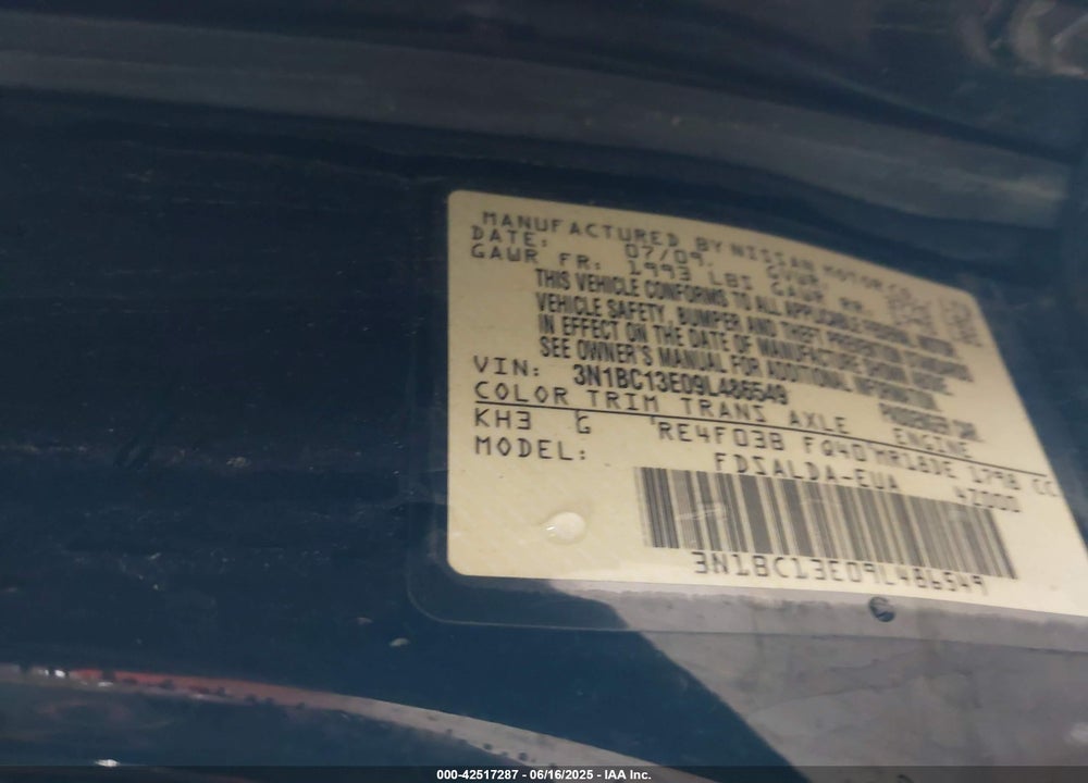 2009 NISSAN VERSA 1.8S VIN: 3N1BC13E09L486549