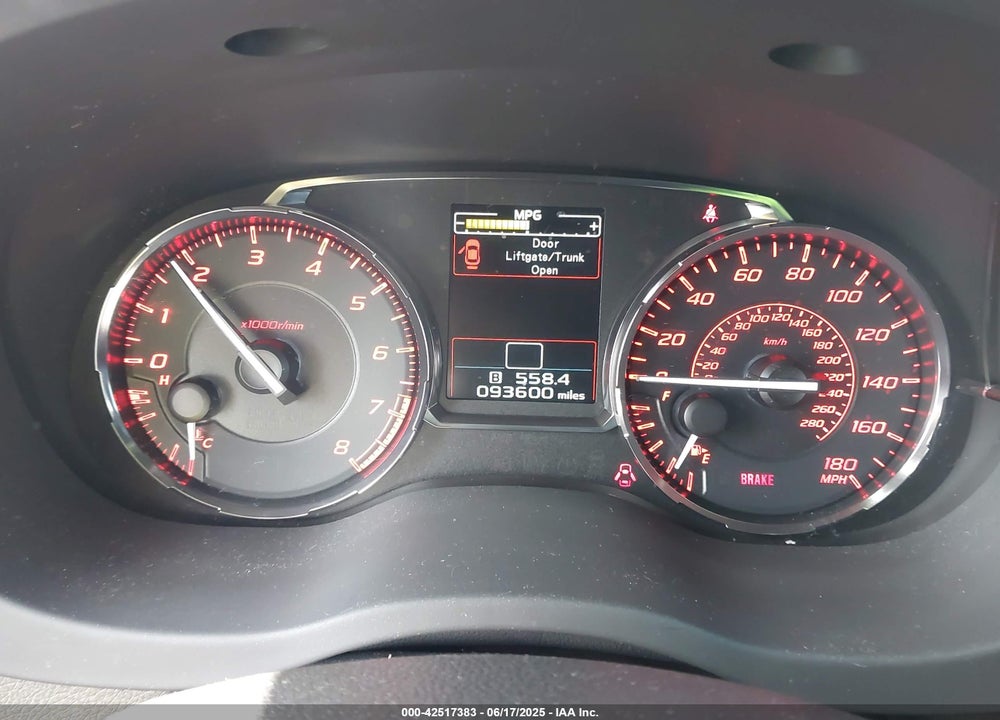 2016 SUBARU WRX PREMIUM VIN: JF1VA1E66G9820455