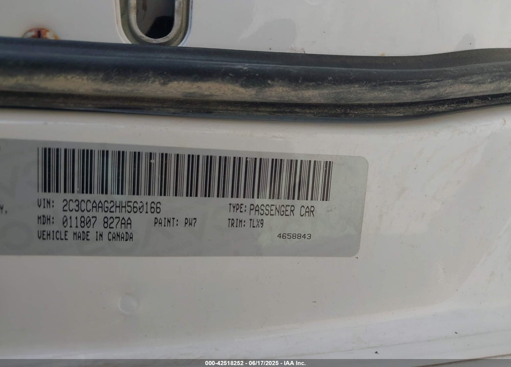 2017 CHRYSLER 300 VIN: 2C3CCAAG2HH560166