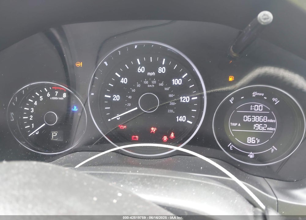 2019 HONDA HR-V VIN: 3CZRU6H16KG726157