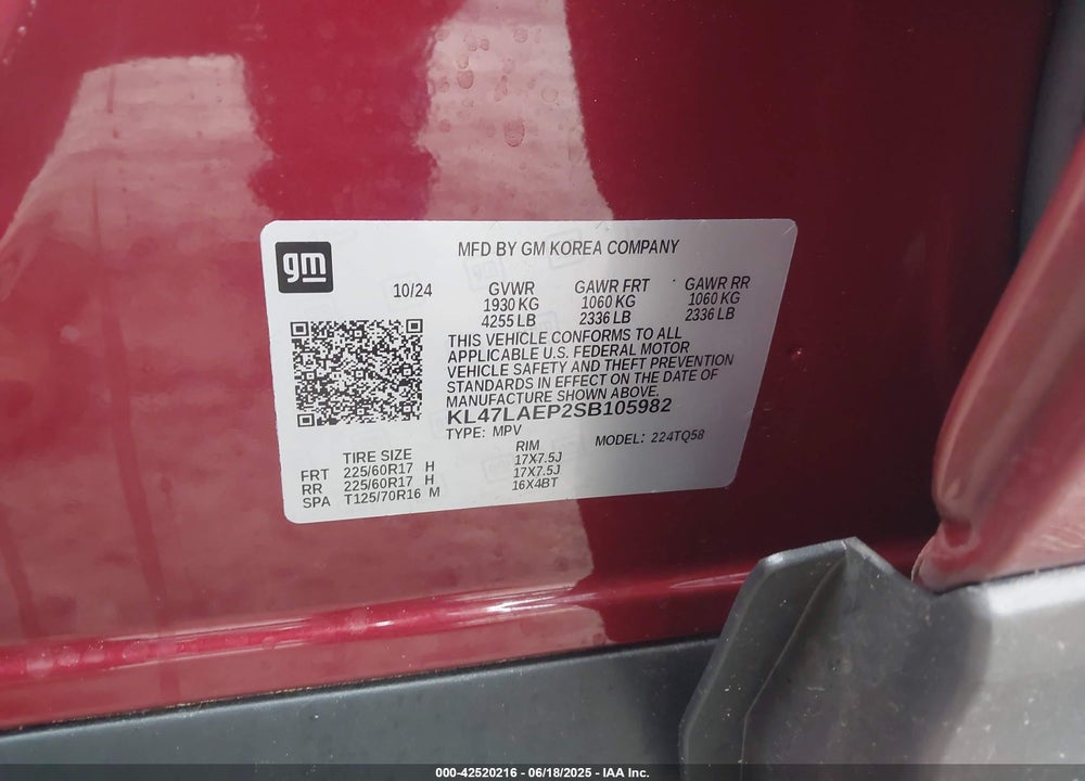 2025 BUICK ENVISTA PREFERRED FWD VIN: KL47LAEP2SB105982