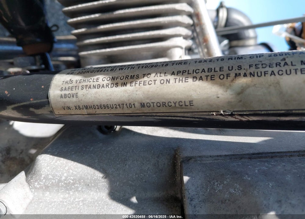2006 URAL STREET BIKE VIN: X8JMH03696U217101
