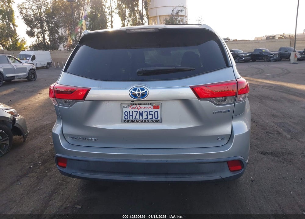 2019 TOYOTA HIGHLANDER HYBRID VIN: 5TDBGRFH9KS056038