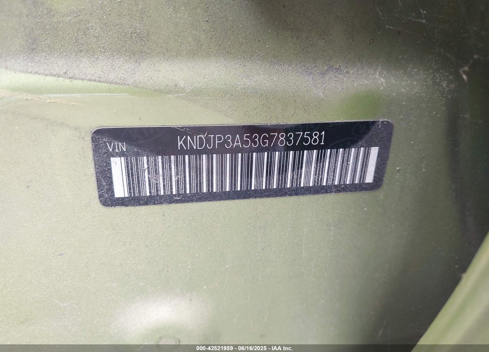 2016 KIA SOUL VIN: KNDJP3A53G7837581