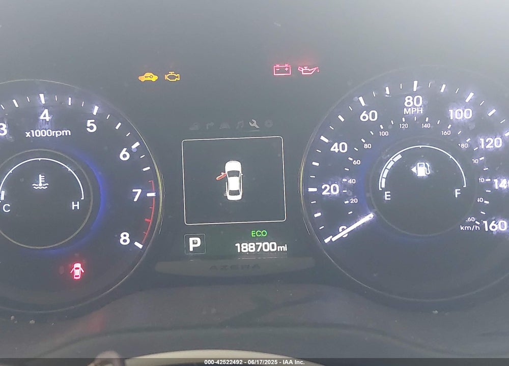 2016 HYUNDAI AZERA VIN: KMHFH4JGXGA508661