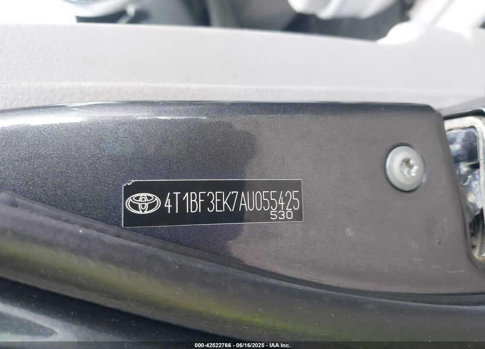 2010 TOYOTA CAMRY VIN: 4T1BF3EK7AU055425